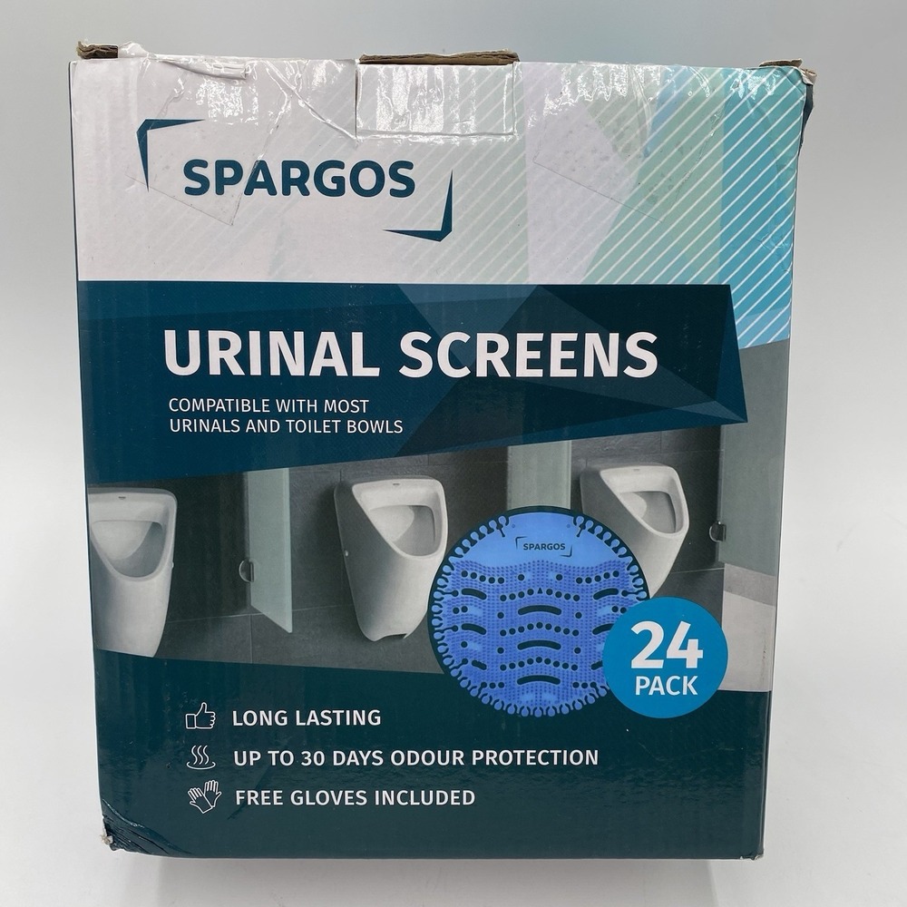 Spargos Urinal Screen 24 Pack Ocean Breeze Scent Color‎ Blue New